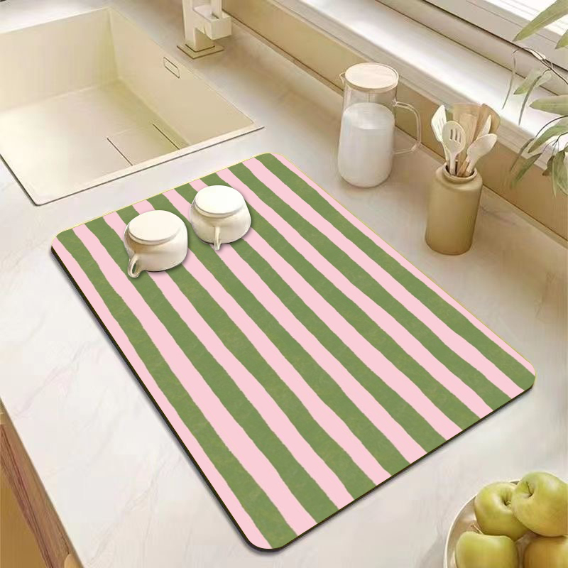 Commercial Kitchen Prep Table - Alas Meja Dapur Bergaris Hijau Pink