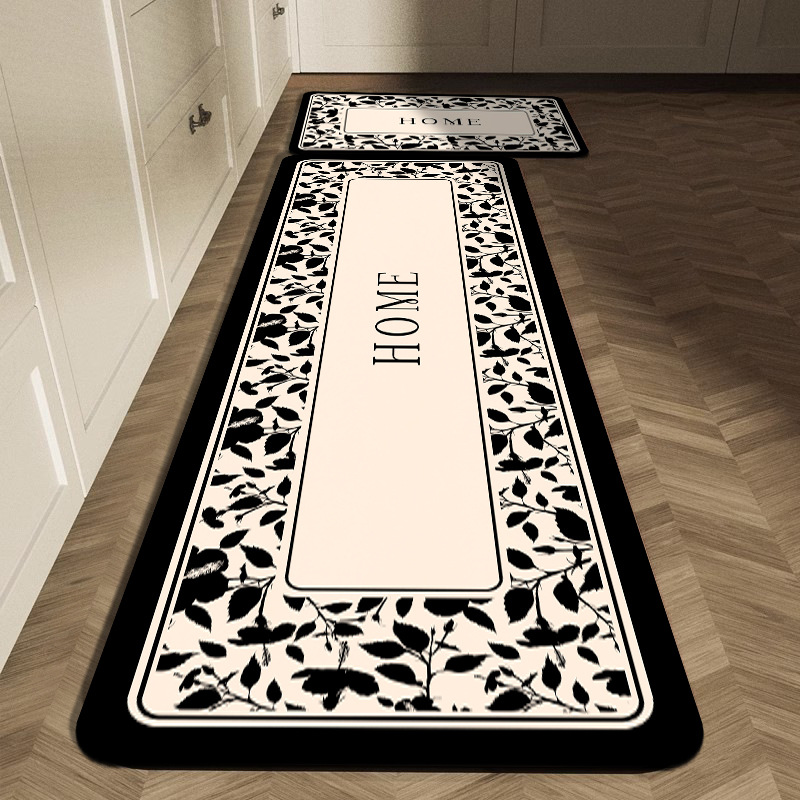 Commercial Kitchen Tile - Set Keset Dapur Motif Geometris Hitam