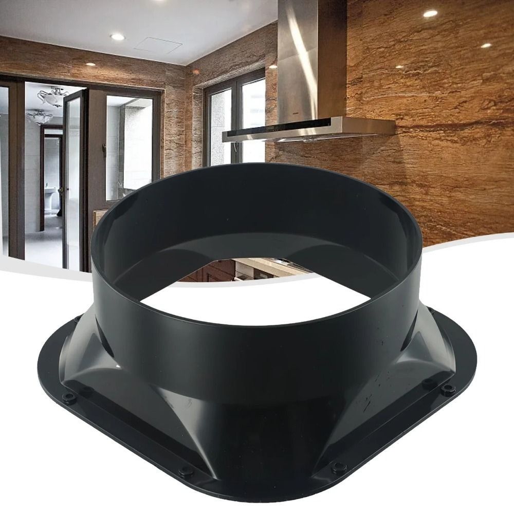 Commercial Kitchen Exhaust Fan - Konektor Kipas ABS Wall Flange Hitam