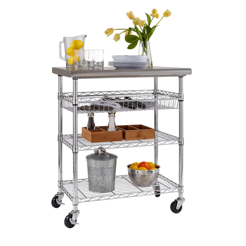 Commercial Kitchen Prep Table - Meja Kerja Komersial Kustom, Troli Utilitas,