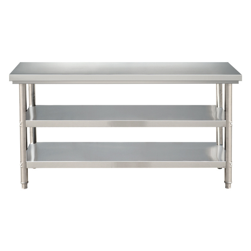 Commercial Kitchen Prep Table - Meja Kerja Dua Lapis Baja Tahan