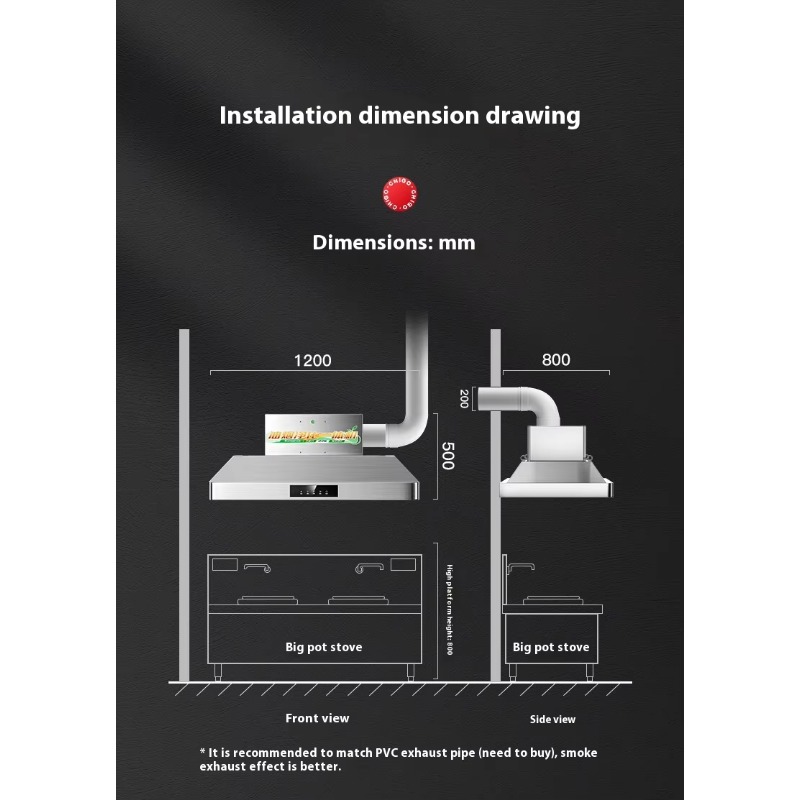Commercial Kitchen Hoods - Hood Dapur Komersial Stainless Steel Central