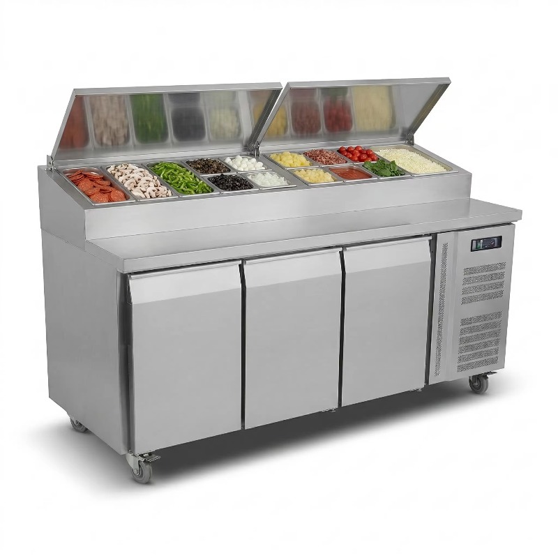 Kulkas Persiapan Sandwich OEM  - Commercial Kitchen Prep Table ulasan dan harga