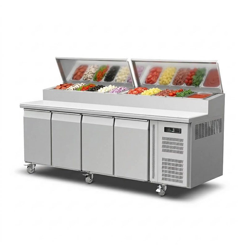 Kulkas Persiapan Sandwich OEM  - Commercial Kitchen Prep Table ulasan dan harga