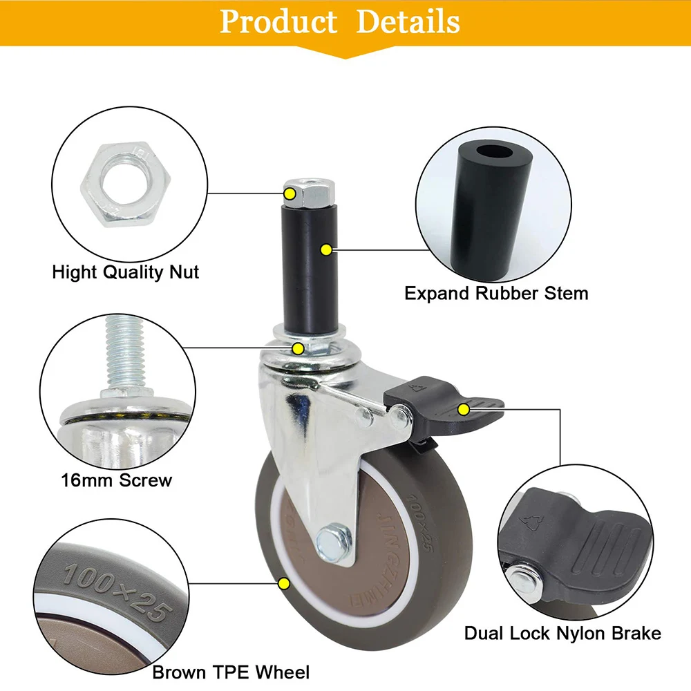 4 Buah Roda Kastor Batang Eksp - Commercial Kitchen Prep Table ulasan dan harga