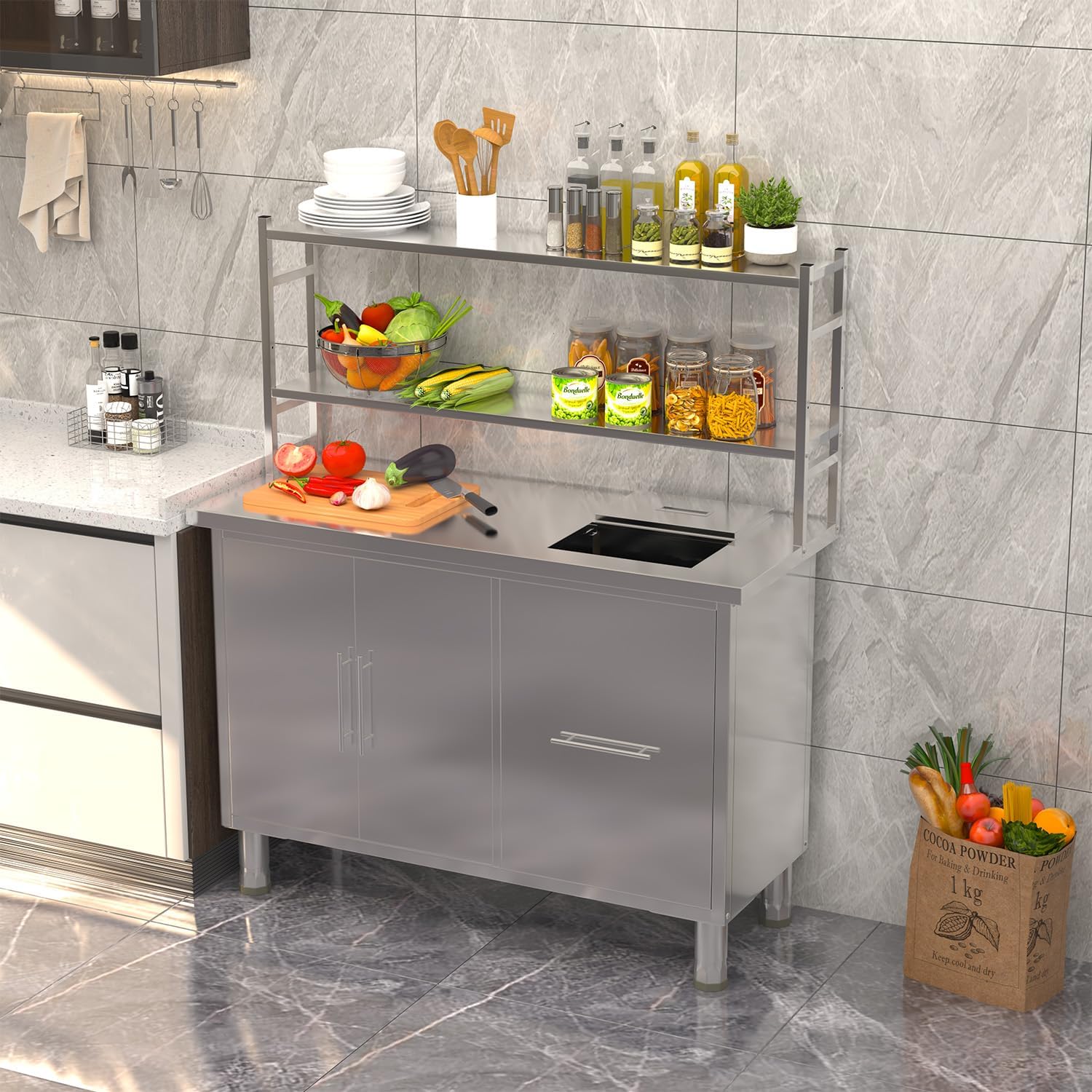 Meja Persiapan Makanan dari Ba - Commercial Kitchen Prep Table ulasan dan harga