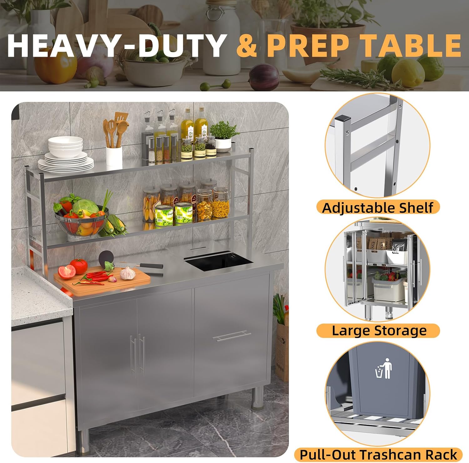 Meja Persiapan Makanan dari Ba - Commercial Kitchen Prep Table ulasan dan harga