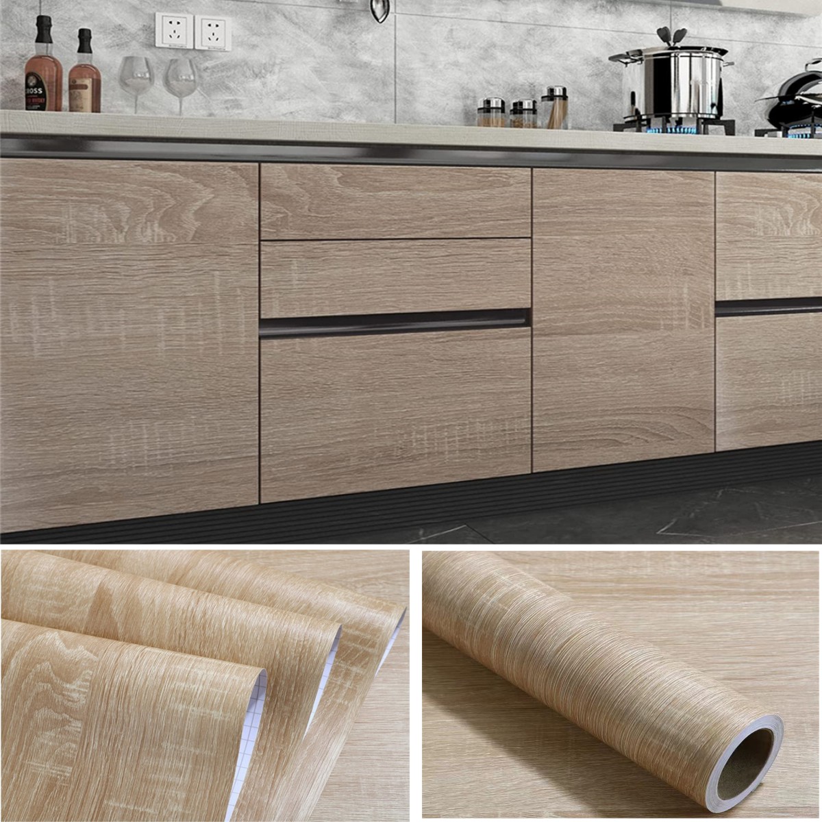 Wallpaper Motif Kayu 6M Peel a - Commercial Kitchen Prep Table ulasan dan harga