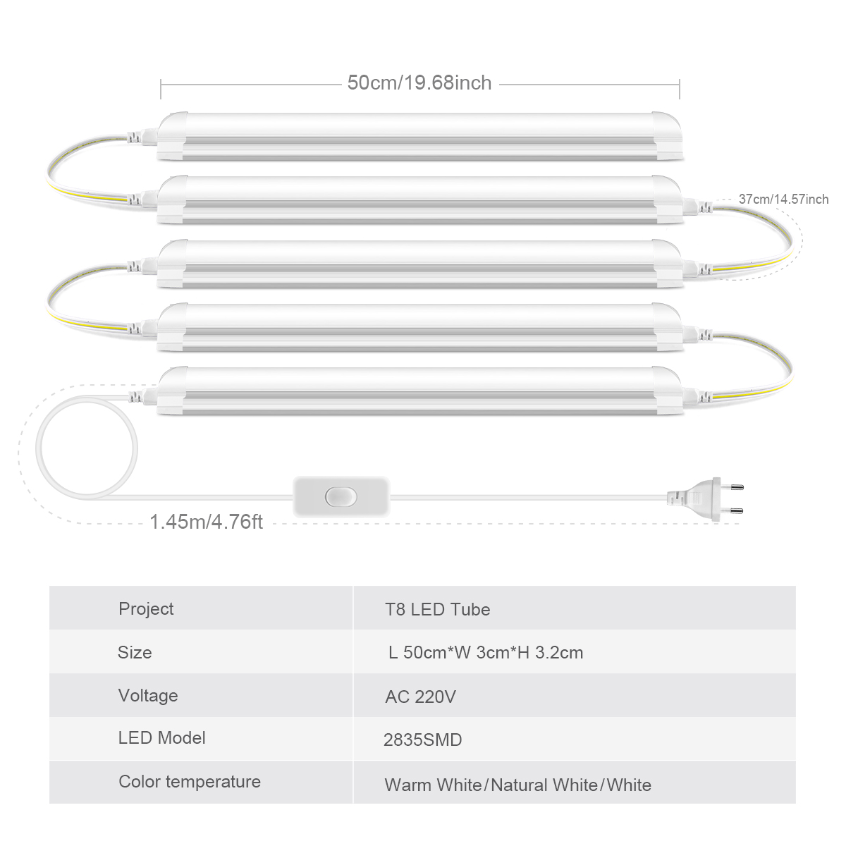 AC220V Lampu Tabung LED T8 Ste - Commercial Kitchen Ceiling ulasan dan harga