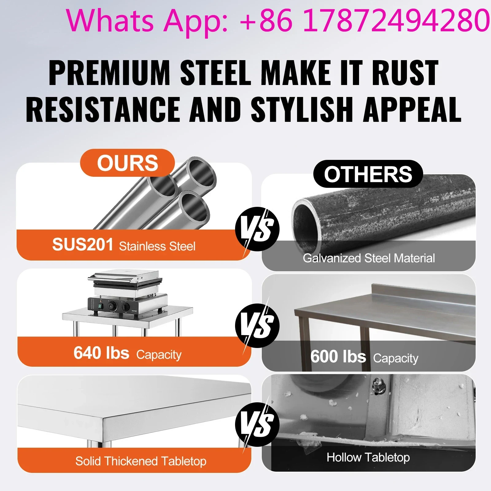 Meja Persiapan Stainless Steel - Commercial Kitchen Prep Table ulasan dan harga