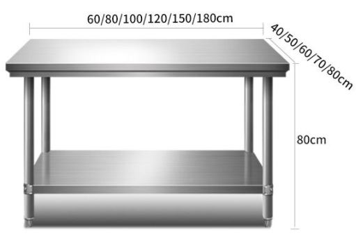 Meja Kerja Dua Lapis Baja Taha - Commercial Kitchen Prep Table ulasan dan harga