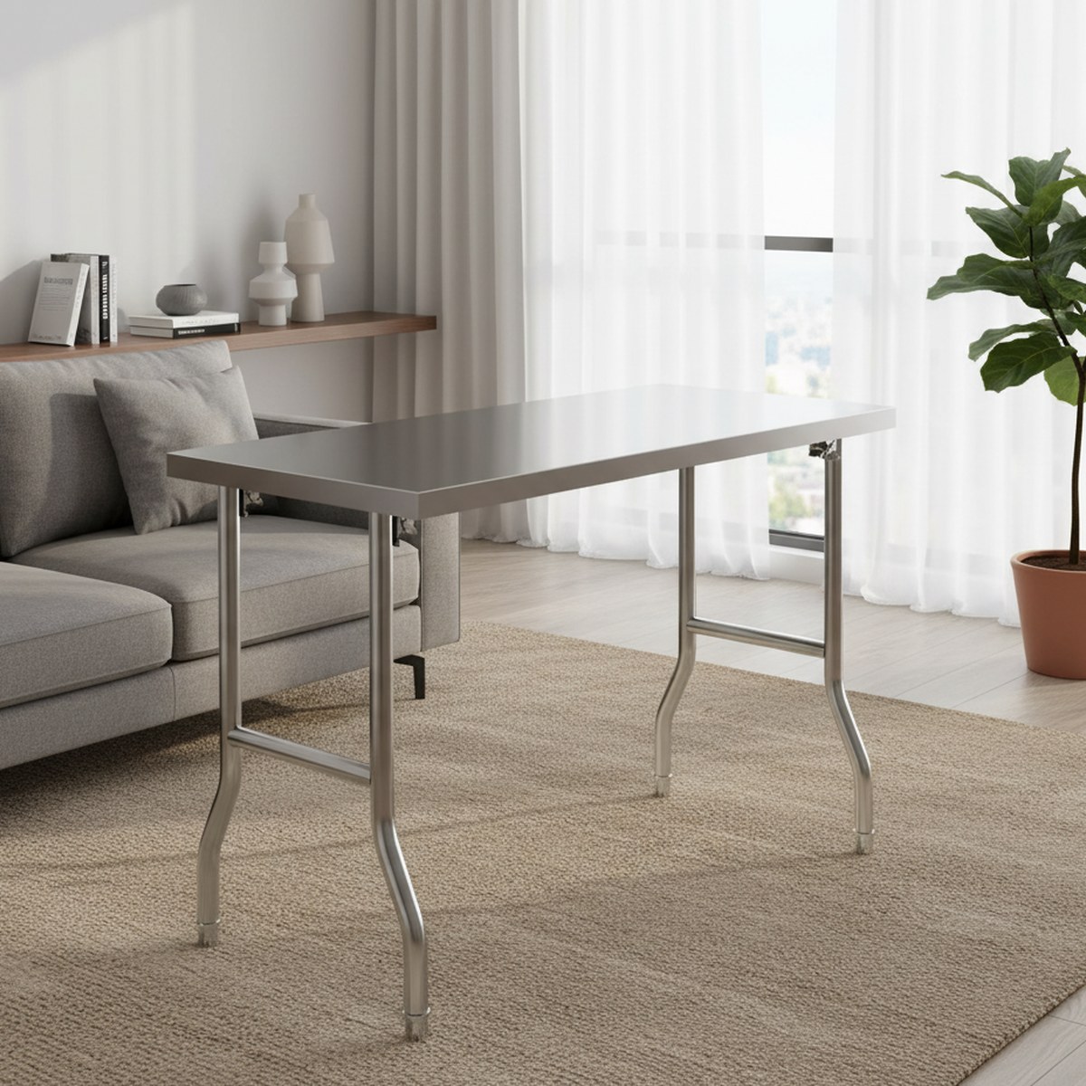 Meja Persiapan Lipat Baja Anti - Commercial Kitchen Prep Table ulasan dan harga